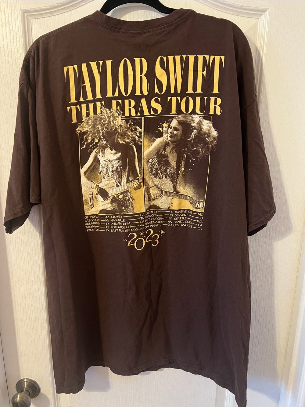 Taylor Swift Brown Tee with Yellow Tour Graphic